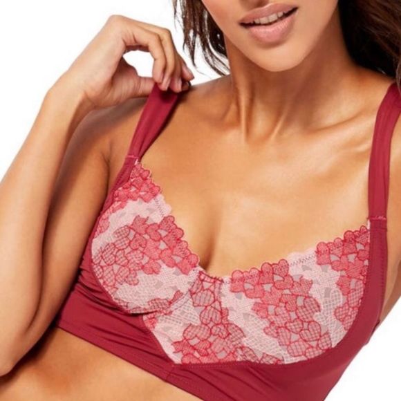 NEW Free People Love Story Soft Bra Wine Hearts - Picture 4 of 12